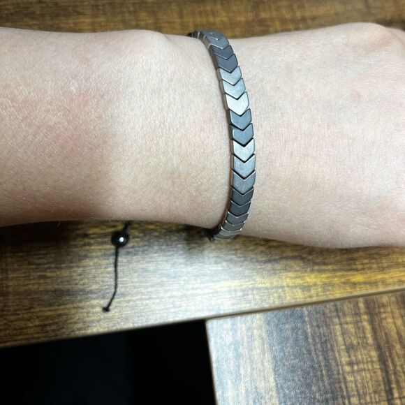 Black Agate Splicing Design Adjustable Retro Style Bracelet - Picture 5 of 9